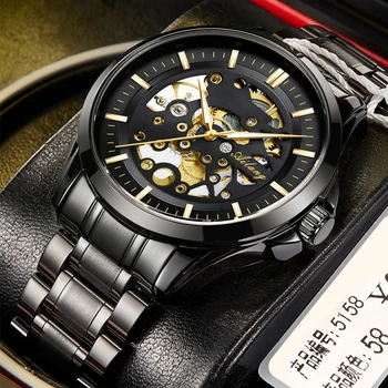 Новые мужские часы AILANG watch с полым турбийоном, ультратонкие автоматические механические часы с технологией genuine black, мужские часы