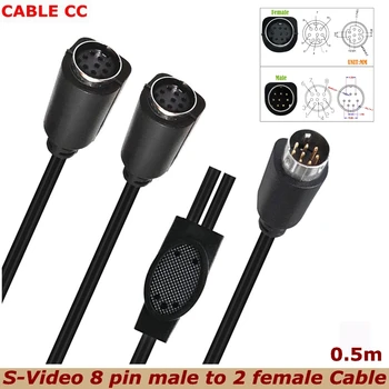 0,5 м 1/2 мужской/женский 8-контактный S-образный кабель mini Din8 Core Аудио- и Видеокабель S Video Телеприставка ТВ-камера DVD VCD Адаптер