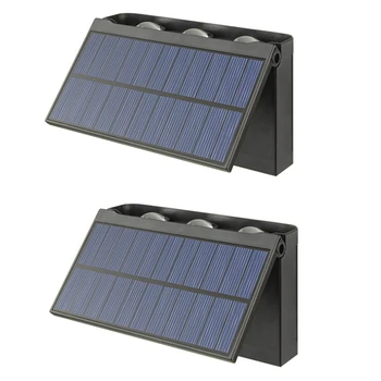 1 Комплект Новых обновленных светодиодных наружных настенных солнечных светильников Черный ABS + PS Для лестничного коридора во внутреннем дворике Виллы