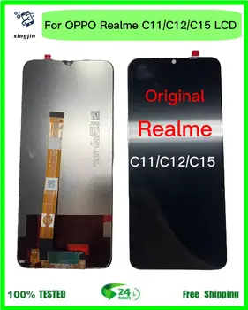 100% Тест Для OPPO Realme C11 C15 RMX2185 RMX2180 ЖК-дисплей Сенсорная панель Дигитайзер Датчика В Сборе Realme C12 ЖК-дисплей