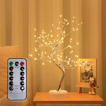 108 Светодиодный Сказочный Светильник Spirit Tree Remote Bonsai Tree Light Firefly Tree Lamp Battery/USB Милый Ночник для Спальни, Подарок для Вечеринки