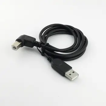 10шт USB 2.0 Кабель для принтера Тип A от мужчины к Мужчине B Левый Угловой Шнур сканера Черный 3 фута