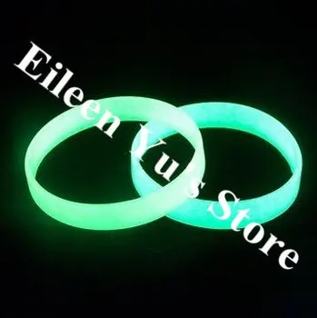 (50 шт./лот) Рекламный подарок Унисекс, Пустой Силиконовый светящийся в темноте браслет для женщин, Силиконовый мужской браслет