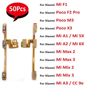 50шт, Кнопка регулировки громкости Кнопка Включения Выключения Питания Flex Для Xiaomi Poco X3 F1 F2 Pro M3 Mi A3 A1 5X 6X A2 Lite Max 3 Max 2 Mix 2 3