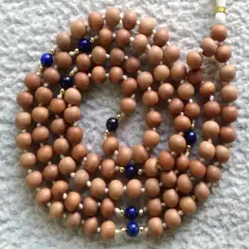 8 мм Натуральный узел из Сандалового дерева, бусины из лазурита, ожерелье, Подарок Для Медитации Ручной работы, Счастливое Запястье, Духовность, Благословение, Успокаивающее