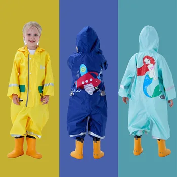 80-130 см, Водонепроницаемый плащ для Детей, Детский дождевик, пончо Для мальчиков и Девочек, Сиамский дождевик, уличный цельный игровой костюм