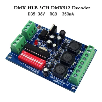 DMX HLB 3CH DMX512 Декодер Постоянного тока RGB светодиодный контроллер DC5V 12V 24V 36V Выход 350mA x 3 Группы одиночных светодиодов 6PIN