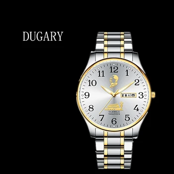 DUGARY модные деловые кварцевые часы из нержавеющей стали 316L светящиеся водонепроницаемые Мемориал Председателя Мао для мужчин 39 мм Наручные часы