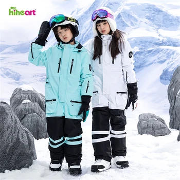 Hiheart -30 Лыжный комбинезон для девочек и мальчиков, Комбинезон для сноуборда, Зимняя теплая ветрозащитная Водонепроницаемая Детская лыжная одежда, спортивная одежда на открытом воздухе