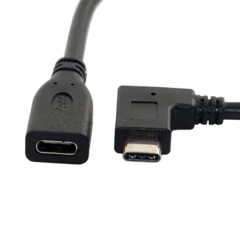 Jimier Прямоугольный 90-Градусный Удлинительный кабель USB 3.1 Type-C USB-C для мужчин и женщин для Mac и планшетов 20 см