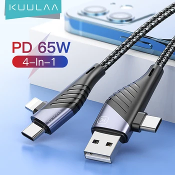 KUULAA USB C к USB Type C для Lightning Кабель PD 65 Вт 20 Вт Быстрая Зарядка Зарядный Провод Для iPhone Huawei Samsung Mi Redmi Шнур