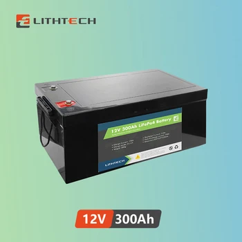 Lithtech в Европе Хорошо продается солнечная цилиндрическая призматическая батарея 12 В lifepo4 12 В 300 ач
