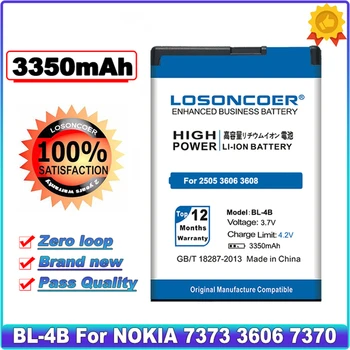 LOSONCOER 3350mAh BL-4B Аккумулятор хорошего качества для NOKIA 2660 7500 2505 3608 2670 7088 2630 7373 3606 7370 6111 7070 5000 Аккумулятор