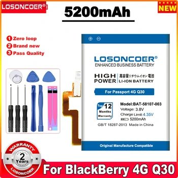 LOSONCOER 5200 мАч BAT-58107-003 Для BlackBerry Passport 4G Q30 SQW100-1 SQW100-3 Аккумулятор для смартфона Windermere