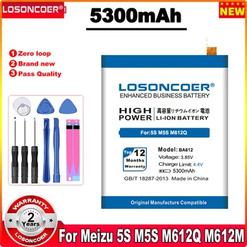 LOSONCOER 5300 мАч BA612 Батарея Для Meizu Meizy M612M M612Q 5S M5 M5S Батарея