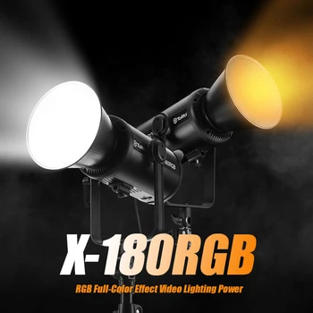 Tolifo X-180RGB Светодиодный Светильник для Видеосъемки 180 Вт RGB 2700-6500 К COB Bowens Лампа для Освещения Фотостудии с Управлением приложением Bluetooth
