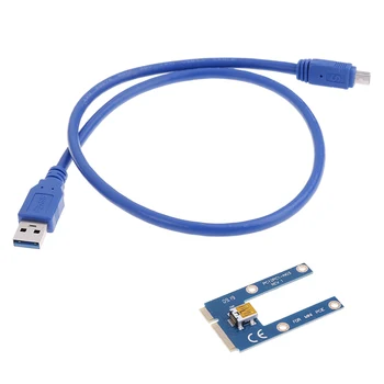 USB 3.0 Mini PCI-E к PCIe PCI Express от 1x до 16x Удлинитель Riser Card Адаптер Удлинительный Кабель для Майнинга Биткойнов BTC Miner 60 см