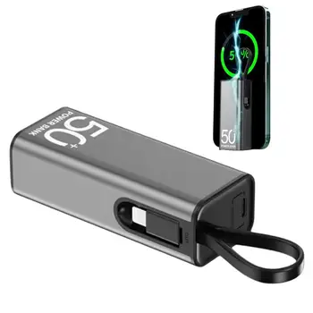 USB C Power Bank 5000 мАч USB Powerbank Компактное резервное зарядное устройство USB C Mini Small Быстрая зарядка Power Bank Аккумуляторная батарея для типа C
