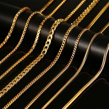 Vnox 24-дюймовое ожерелье на длинной цепочке со штампом змеиное ожерелье из нержавеющей стали золотого цвета