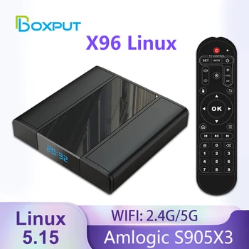 X96 Linux 5.15 OS Телеприставка BT 4.2 2.4G/5G WiFi TV Box Amlogic S905X3 4 ГБ 32 ГБ Проигрыватель цифровых Вывесок Media