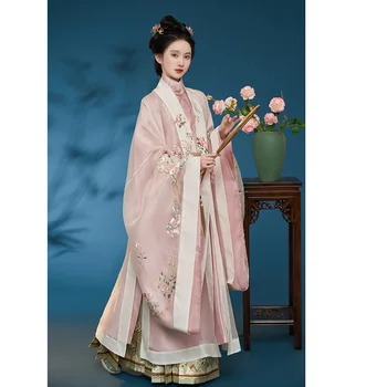 ZhongLingJi Оригинальный Китайский традиционный халат Hanfu для женщин, Одежда принцессы династии Хань, Платье Hanfu с вышивкой, одежда для танцев