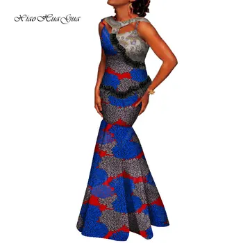 Африканские платья для женщин, Вечернее Длинное Платье с восковым Принтом в Африканском Стиле, Модная Одежда для Женщин 2021, Новый Стиль Анкары, WY9039