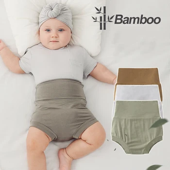 Бамбуковые тренировочные штаны для новорожденных, мягкие дышащие шорты из бамбуковой вискозы для мальчиков и девочек, летняя одежда Унисекс