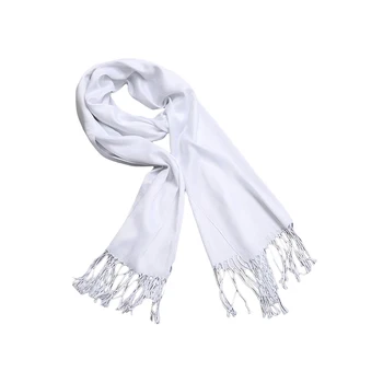 Белый шарф с кисточками, зимний теплый унисекс, хлопковые шарфы-красители 