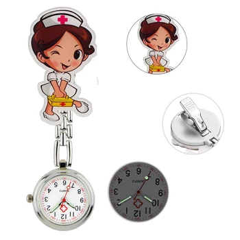 Брелок Карманные часы для Медсестры, Кварцевая Брошь, Медицинские Часы, Мультяшные Милые Кавайные узоры, часы для Доктора, подарки для больницы, прямая поставка