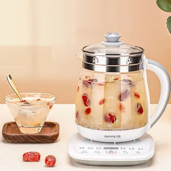Бытовой электрический чайник 220 В 1,5 Л Автоматическая Стеклянная кастрюля для сохранения здоровья Портативная мини-мультиварка для приготовления чая и десерта