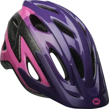 Велосипедный шлем, розовый/фиолетовый, молодежный 8+ (52-58 см)