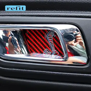 Внутренняя дверная чаша автомобиля модифицированные декоративные наклейки Украшение дверной ручки автомобиля для Ford Mustang 15-20
