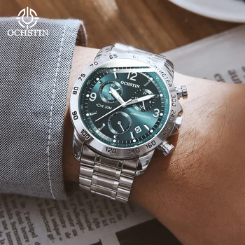 Высококачественные брендовые мужские часы OCHSTIN пилотной серии, светящиеся наручные часы с хронометражем, модные ретро водонепроницаемые часы с календарем для мужчин