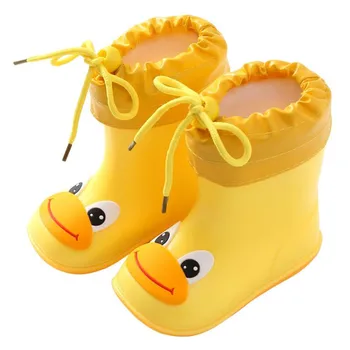 Детские непромокаемые ботинки для мальчиков и девочек, водонепроницаемые ботинки из ПВХ, детская обувь с героями мультфильмов, Водонепроницаемые непромокаемые ботинки Four Seasons, съемные
