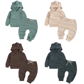 Детские Толстовки со штанами для мальчиков и девочек, комплект толстовок для мальчиков и девочек, Детские модные пуловеры с капюшоном, костюм
