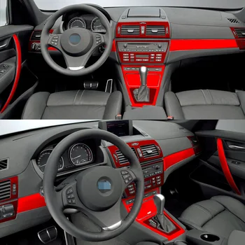 Для BMW X3 E83 2003-2010 Внутренняя Центральная панель управления Дверной ручкой 3D/5D Наклейки из углеродного волокна, Наклейки для стайлинга автомобилей, Аксессуары