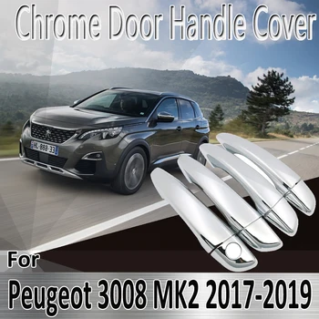 Для Peugeot 3008 MK2 2017 2018 2019, наклейки для укладки, украшение, Хромированная дверная ручка, покрытие, покраска, ремонт автомобильных аксессуаров