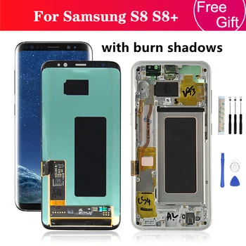 Для Samsung Galaxy S8 ЖК-дисплей С Рамкой G950 G955 S8 Plus Сенсорный экран Дигитайзер В Сборе Запасные Части Для Ремонта