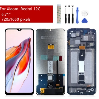 Для Xiaomi Redmi 12c ЖК-дисплей с Сенсорным экраном, Дигитайзер В Сборе С Рамкой Для Redmi 12c, Запасные Части для ремонта Дисплея