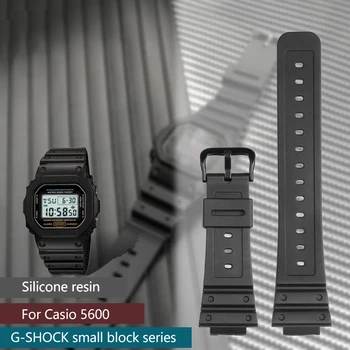 Для Браслета Casio Маленькая Коробочка DW5600 GW-5000 5035 GW-M5610 GA2100 2110 Водонепроницаемый Ремешок Для Часов Из Силиконовой Смолы, Ремешок для Часов, черный 16 мм