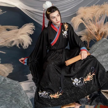 Древнекитайское платье Ханфу, Халат, Платье с древними китайскими традициями, Карнавальный костюм для вечеринки, Маскарадный костюм Ханфу для мужчин, Народный Фехтовальщик