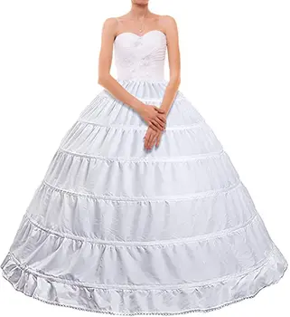 Женская Нижняя юбка с 6 обручами, юбка Длиной до пола, Кринолиновая Нижняя юбка для бального платья, Свадебное платье Quinceanera
