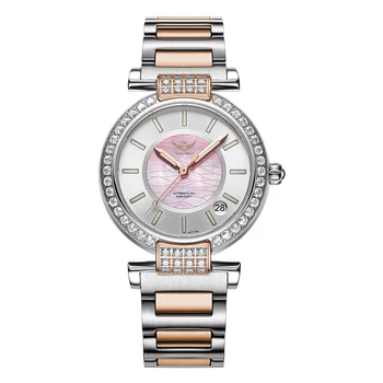 Женские часы YELANG, роскошные женские механические наручные часы с автоматическим управлением, светящийся 100-метровый водонепроницаемый сапфировый ремешок из Австрийского хрусталя, стальной