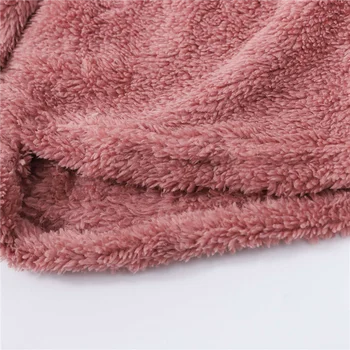 Женское пальто большого размера, Плюшевые Топы на пуговицах, Свободный Кардиган с капюшоном, Верхняя одежда, Зимняя куртка, розовый 5XL