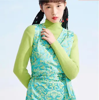 Зеленый Тибетский халат, женская одежда в этническом китайском стиле, Весна