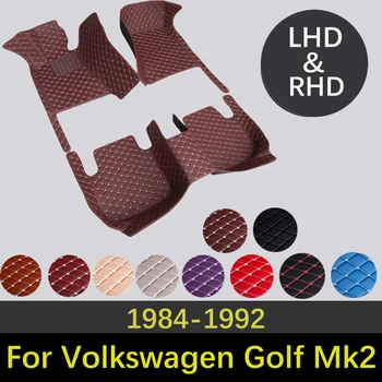 Изготовленные На Заказ Кожаные Автомобильные Коврики Для Volkswagen Golf Mk2 19E 1984 ~ 1992 2-дверные Аксессуары Для интерьера, Ковры, Коврик Для Укладки Автомобиля