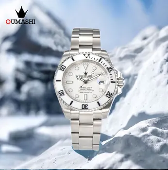 Индивидуальные роскошные мужские часы со светящимся белым циферблатом, новые часы OUMASHI, водонепроницаемые часы