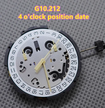 Кварцевый механизм G10212 Часы С датой в 4 часа 6 Стрелок Механизм с Батарейкой Для Ремонта швейцарского часового механизма ETA G10.212