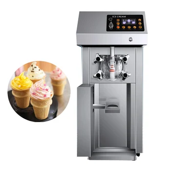 Коммерческая настольная машина для приготовления мягкого мороженого PBOBP 2 + 1 Машина для приготовления мороженого со смешанным вкусом, оборудование для производства мороженого в виде сладких рожков