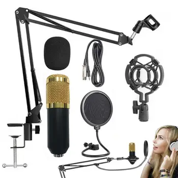 Комплект микрофонов для подкастов Профессиональный Кардиоидный конденсаторный Вокальный микрофон с кронштейном Комплект студийных микрофонов для записи трансляций